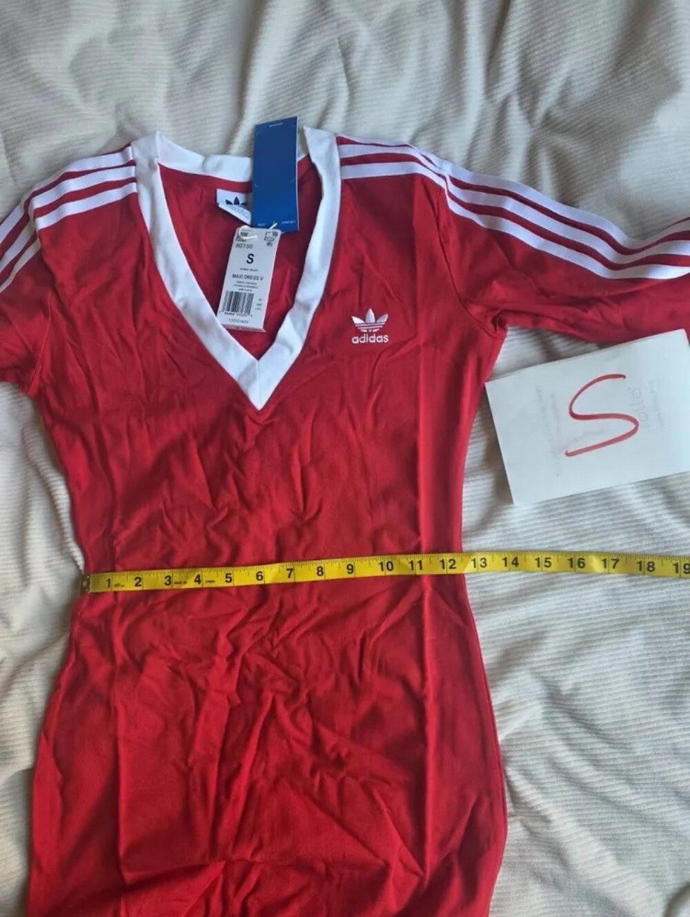 Adidas Maxi Dress red w/ tri-stripes BNWT!!! - Picture 6 of 16